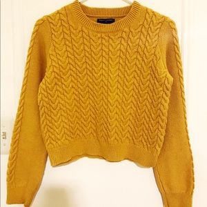 Banana Republic Ginger Yellow Cable Knit Sweater